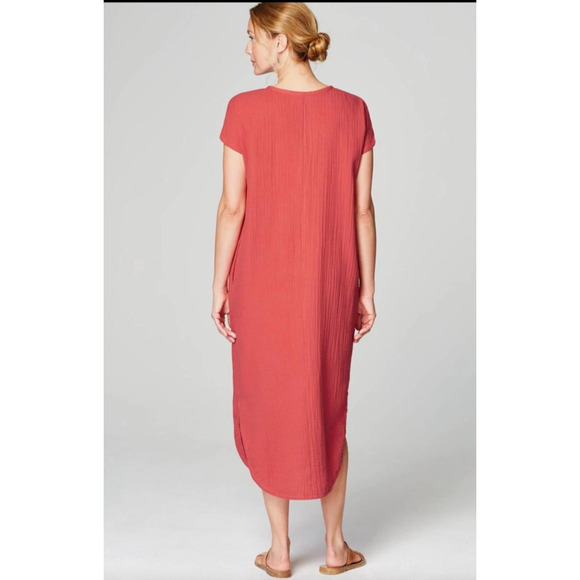 J Jill Pure Jill Maxi Dress Womens Small Organic Cotton Capsule Gauzy Lagenlook - Picture 6 of 12
